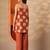 women geometric printed a-line kurti with trousers