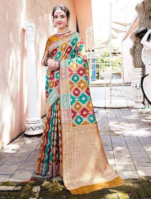 Blue woven design zari saree 2