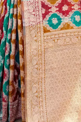 Blue woven design zari saree