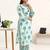 women printed regular cotton blend kurta with trousers