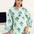 women printed regular cotton blend kurta with trousers