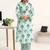 women printed regular cotton blend kurta with trousers