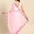 Pink floral embroidered organza saree