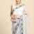 Grey grey & white floral organza saree