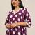 polka dot printed v-neck straight kurta with trouser & dupatta