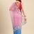 Pink embroidered organza bandhani saree with blouse piece