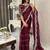 Burgundy women embellished embroidered saree