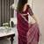 Burgundy women embellished embroidered saree