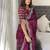 Burgundy women embellished embroidered saree