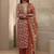women floral printed regular thread work kurta with trousers & with dupatta