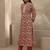 women floral printed regular thread work kurta with trousers & with dupatta