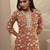 women floral printed regular thread work kurta with trousers & with dupatta