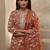 women floral printed regular thread work kurta with trousers & with dupatta