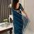 Teal women embellished embroidered saree