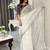 White women embellished embroidered saree