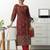 women ethnic motifs printed regular cotton blend kurta with trousers
