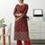 women ethnic motifs printed regular cotton blend kurta with trousers