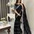 Black striped silk blend saree
