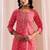women ethnic motifs printed regular kurta with trousers & with dupatta