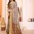 Beige floral zari silk cotton designer saree