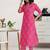 women ethnic motifs printed pleated kurta with trousers