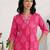 women ethnic motifs printed pleated kurta with trousers