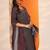 women ethnic motifs printed regular kurta with trousers & with dupatta