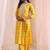 women ethnic motifs printed regular kurta with trousers & with dupatta