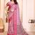 Pink floral zari silk cotton designer saree