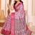 Pink floral zari silk cotton designer saree