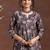 floral printed notch neck straight kurta with trousers