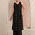 libas black woven design straight kurta set