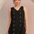 libas black woven design straight kurta set