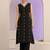 libas black woven design a-line kurta set