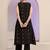 libas black woven design a-line kurta set