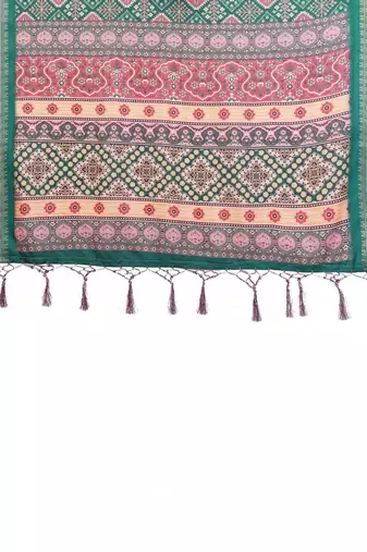 Green kalamkari zari silk cotton designer saree