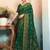 Green floral zari poly georgette saree