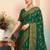 Green floral zari poly georgette saree
