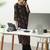 women ethnic motifs printed regular cotton blend kurta with trousers
