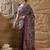 Black ethnic motifs silk blend bagru saree