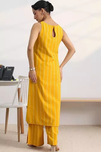 women striped regular kurta with palazzos