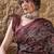 Black ethnic motifs silk blend bagru saree