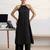 libas black woven design halter-neck straight kurta set