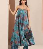 women floral printed regular kurta with trousers