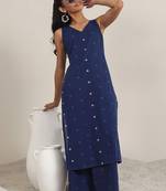 women ethnic motifs printed regular kurta with palazzos