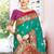 Green green ethnic motifs woven design art silk banarasi saree