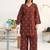 women ethnic motifs printed regular cotton blend kurta with palazzos
