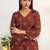 women ethnic motifs printed regular cotton blend kurta with palazzos