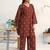 women ethnic motifs printed regular cotton blend kurta with palazzos