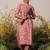 floral printed notch neck straight kurta with salwar